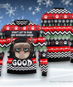 Cat Christmas Ugly Sweater, Grumpy Cat Good Ugly Christmas Sweater