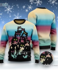 Cat Christmas Ugly Sweater, Lovely Black Cat Ugly Christmas Sweater