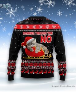 Cat Dashing Through The No Ugly Christmas Sweater, Christmas Gift For Cat Love