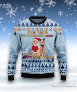 Cat Dear Santa Ugly Christmas Sweatshirt, Sweater, Christmas Gift For Cat Love