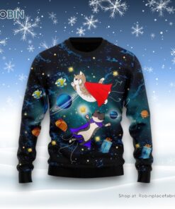 Cat Galaxy Ugly Christmas Sweater, Christmas Gift For Cat Love