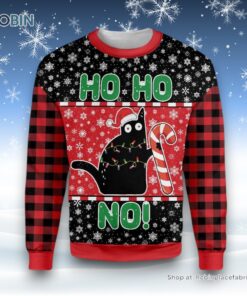 Cat Ho Ho No Christmas Ugly Christmas Sweater, Christmas Gift For Cat Love