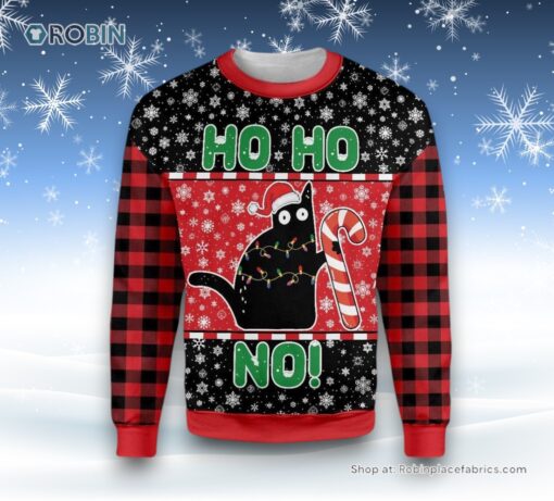 Cat Ho Ho No Christmas Ugly Christmas Sweater, Christmas Gift For Cat Love