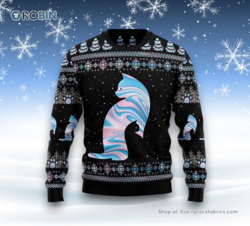 Cat Hologram Ugly Christmas Sweater, Christmas Gift For Cat Love