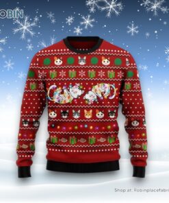 Cat Light Ugly Christmas Sweater, Christmas Gift For Cat Love