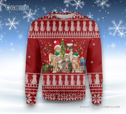 Cat Lovers Christmas Ugly Christmas Sweater, Christmas Gift For Cat Love