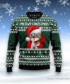 Cat Santa Ugly Christmas Sweater, Christmas Gift For Cat Love