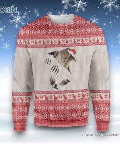 Cat Scratch Ugly Christmas Sweater, Christmas Gift For Cat Love