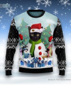 Cat Snowman Ugly Christmas Sweatshirt, Sweater, Christmas Gift For Cat Love