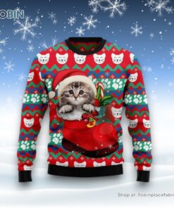 Cat Socks Ugly Christmas Sweater, Christmas Gift For Cat Love