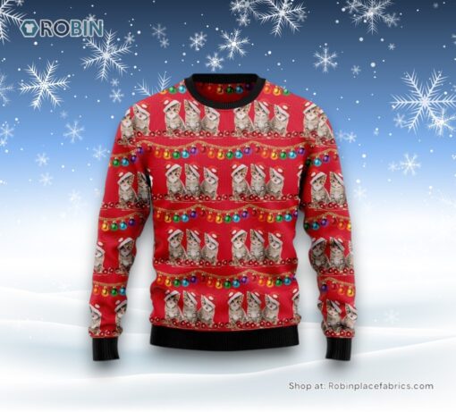 Cat Themed Kitten Christmas Ugly Christmas Sweatshirt, Sweater, Christmas Gift For Cat Love