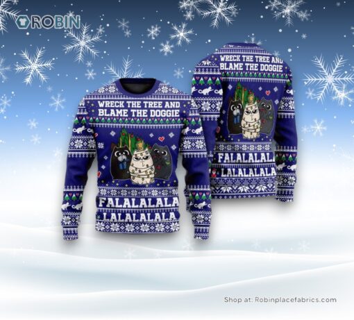 Cat Wreck The Tree Meowy Christmas Sweater, Christmas Gift For Cat Love