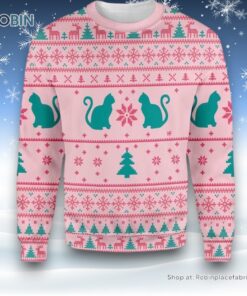 Cats Love Christmas Ugly Christmas Sweatshirt, Sweater, Christmas Gift For Cat Love