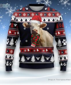 Charolais Cow Christmas Ugly Sweaters For Men Women, Christmas Gift, Farmers Sweater Charolais Cow Christmas Ugly Sweaters For Men Women, Christmas Gift, Farmers Sweater