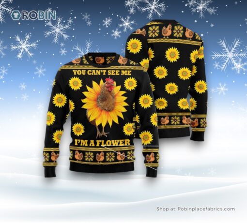 Chicken Flower Ugly Christmas Sweater