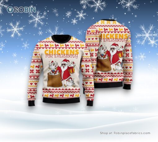 Chicken For Everybody Funny Ugly Christmas Sweater For Men And Women, Farm Ugly Sweater