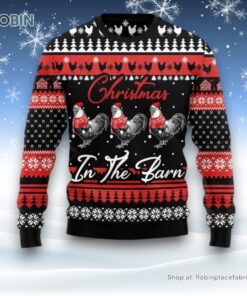 Chicken In The Barn Ugly Christmas Sweater For Men And Women, Farm Ugly Sweater