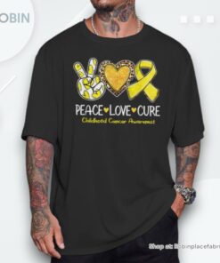 Childhood Cancer Awareness Love Cure Yellow Ribbon Shirt Childhood Cancer Awareness Love Cure Yellow Ribbon Shirt