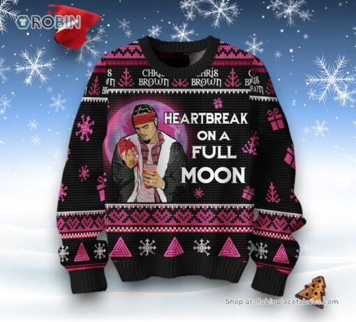 Chris Brown Heartbreak On A Full Moon Ugly Sweater and Sweatshirt