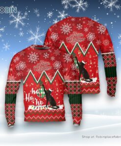 Christmas Cat Meowy Ho Ho Ho Ugly Christmas Sweatshirt, Sweater, Christmas Gift, Farmers Sweater