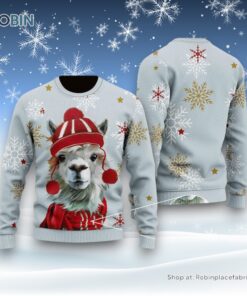 Christmas Cute Llama Ugly Christmas Sweater For Men And Women, Farm Ugly Sweater