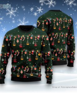 Christmas Instrument Electric Guitar Ugly Christmas Sweatshirt, Sweater