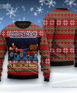 Christmas Is Better On Farm Ugly Christmas Sweater