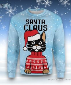 Christmas Santa Claus Cat Ugly Christmas Sweater, Christmas Gift For Cat Love
