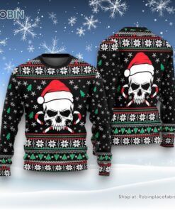 Christmas Skull Wearing Santa Claus Ugly Christmas Sweater For Men And Women, Christmas Gift