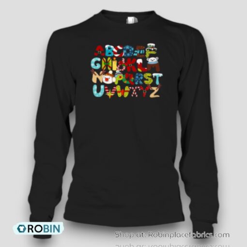Christmas Style Alphabet Teacher Unisex Shirt