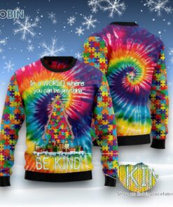 Christmas Tree Ugly Sweater, Autism Christmas Tree Tie Dye Ugly Christmas Sweatshirt, Sweater, Funny Xmas Sweater