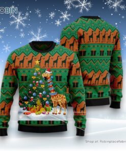 Christmas Tree Ugly Sweater, Christmas Tree Giraffe Ugly Christmas Sweater, Funny Xmas Sweater