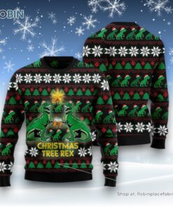 Christmas Tree Ugly Sweater, Christmas Tree Rex Ugly Christmas Sweater, Funny Xmas Sweater