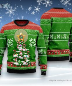 Christmas Tree Ugly Sweater, Flamingo Pine Tree Ugly Christmas Sweatshirt, Sweater, Funny Xmas Sweater