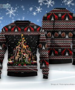 Christmas Tree Ugly Sweater, Giraffe Christmas Tree Ugly Christmas Sweater, Funny Xmas Sweater