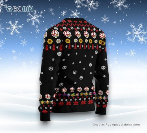 Christmas Tree Ugly Sweater, Hippie Tree Xmas Ugly Christmas Sweatshirt, Sweater, Funny Xmas Sweater