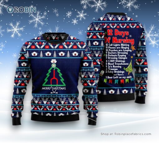 Christmas Tree Ugly Sweater, Nurse Christmas Tree Ugly Christmas Sweater, Funny Xmas Sweater