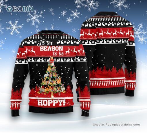 Christmas Tree Ugly Sweater, Rabbit Christmas Tree Ugly Christmas Sweater, Funny Xmas Sweater