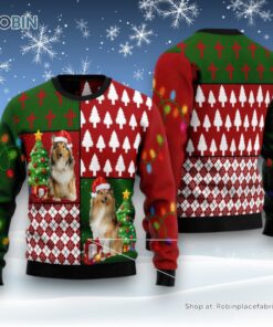 Collie Hohoho Ugly Christmas Sweater