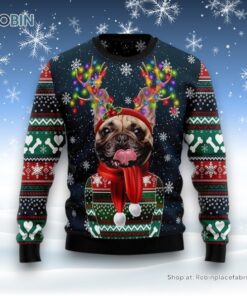 Cool French Bulldog Ugly Christmas Sweater, Christmas Gift For Dog Love