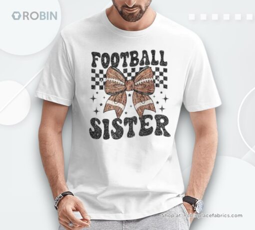 Coquette Bow American Football Sister Game Day Thanksgiving Shirt