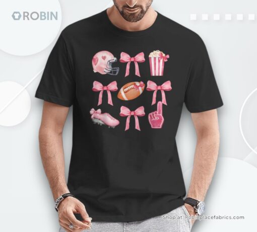 Coquette Bow Football Player American Football Season Shirt