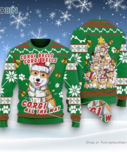 Corgi Dog Bells Christmas Ugly Christmas Sweater, Christmas Gift For Dog Love