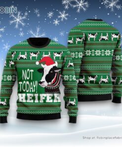 Cow Not Today Ugly Christmas Sweater For Men And Women, Farm Ugly Sweater