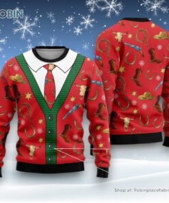 Cowboy Pattern Ugly Christmas Sweatshirt, Sweater Cowboy Pattern Ugly Christmas Sweatshirt, Sweater