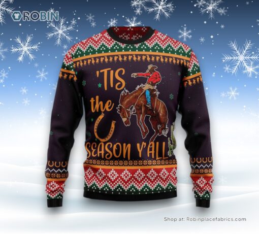 Cowboy Season Christmas Pattern For Men And Women, Farm Ugly Sweater