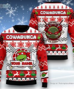 Custom Name Cowabunga Raphael Is Cool TMNT Sweater and Sweatshirt Christmas
