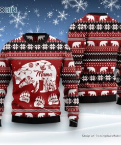 Custom Name Mama Bear Christmas Sweater