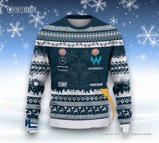Custom Name Williams Racing Ugly Sweater and Sweatshirt