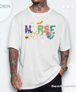 Cute Halloween Nurse Nursing Zombie Halloween Pattern Shirt